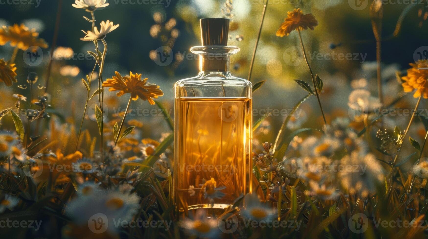 A golden elixir imbued with the essence of wild herbs plucked from hidden meadows photo