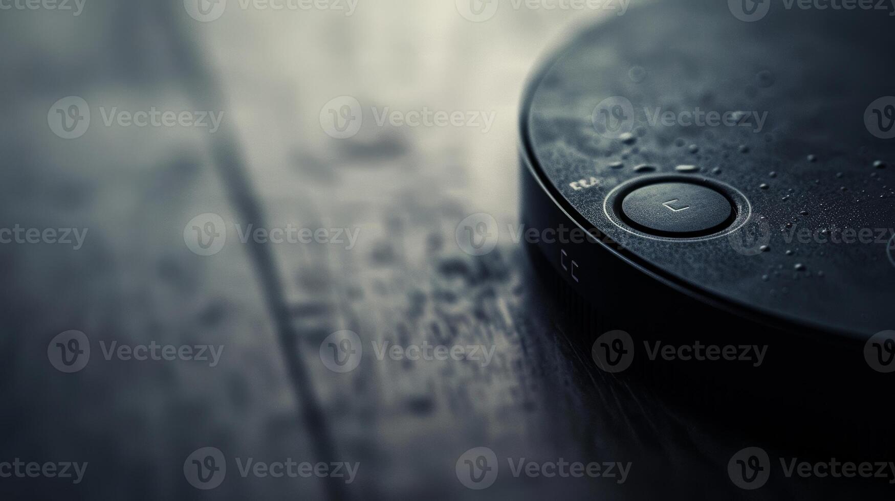 An extreme closeup of a tiny reset button on a streaming device ly visible along the back edge photo