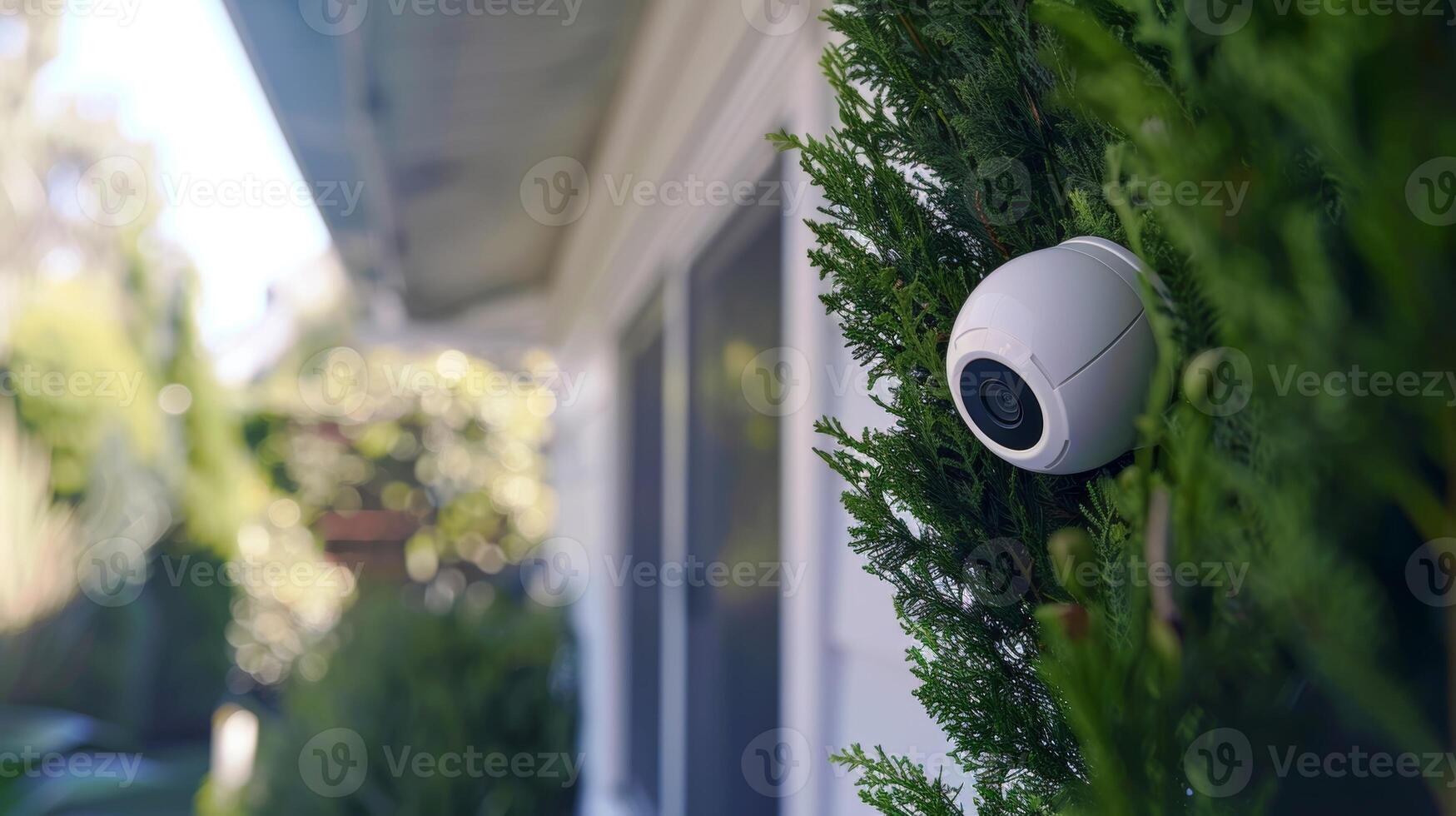 The compact size of a home security camera makes it easy to install in tight spaces ensuring every corner of the home is monitored photo