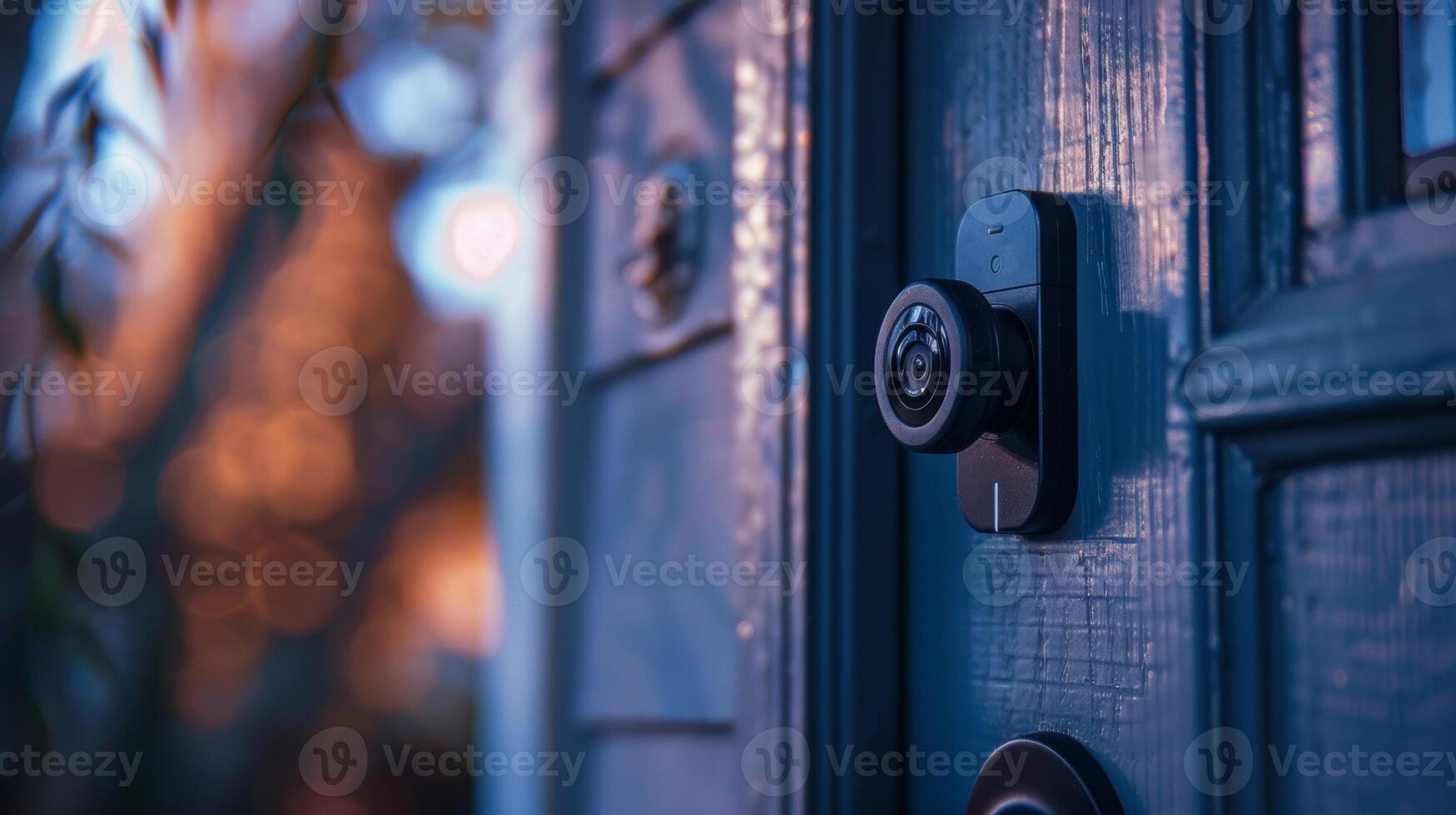 A macro shot of a smart doorbells infrared night vision feature revealing its ability to capture clear images in low light photo