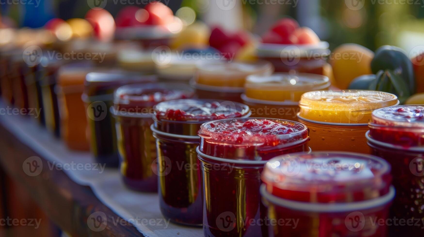 Diners sample various homemade jams and chutneys as part of the farm field dinners appetizer course sourced from the farms own fruit orchard photo