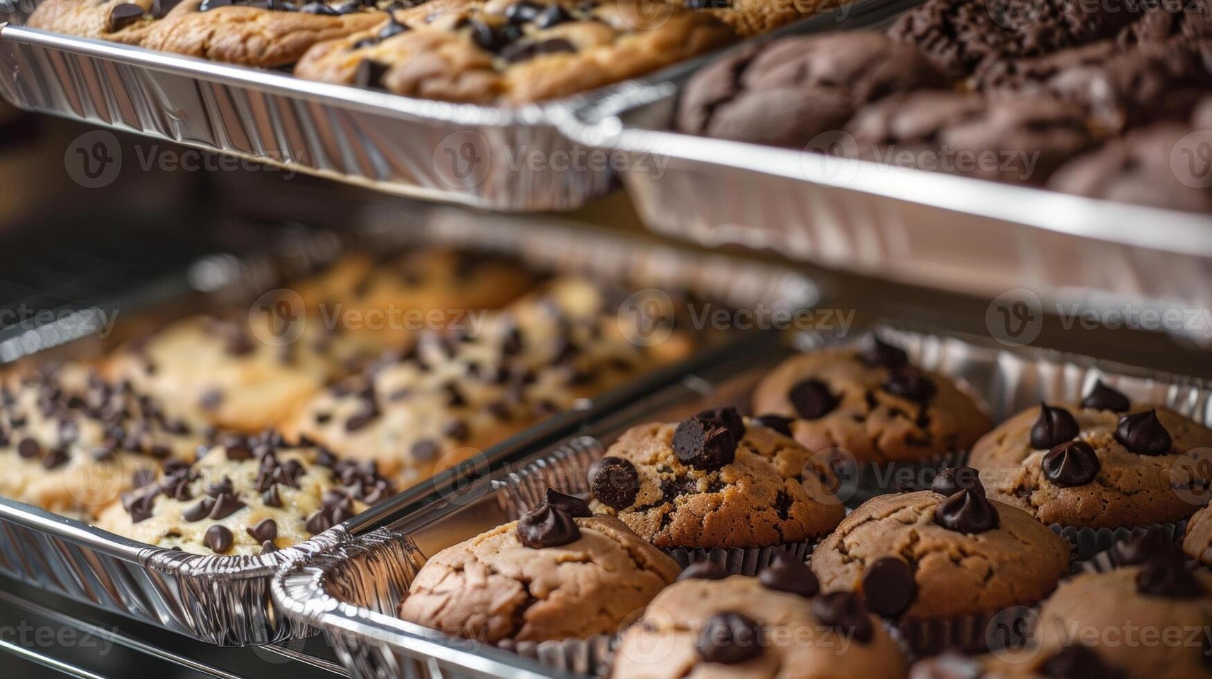 An upclose view of a baking sheet made of heavygauge aluminum designed with raised edges to prevent spills and allow for easy removal of baked goods photo