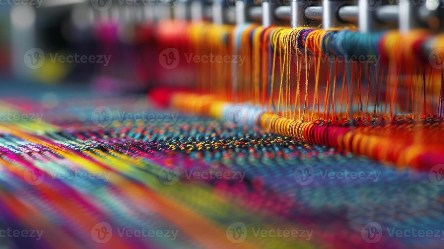 Magnified by the camera lens each stitch on the knitting machine resembles a tiny work of art perfectly aligned in a carefully crafted pattern photo