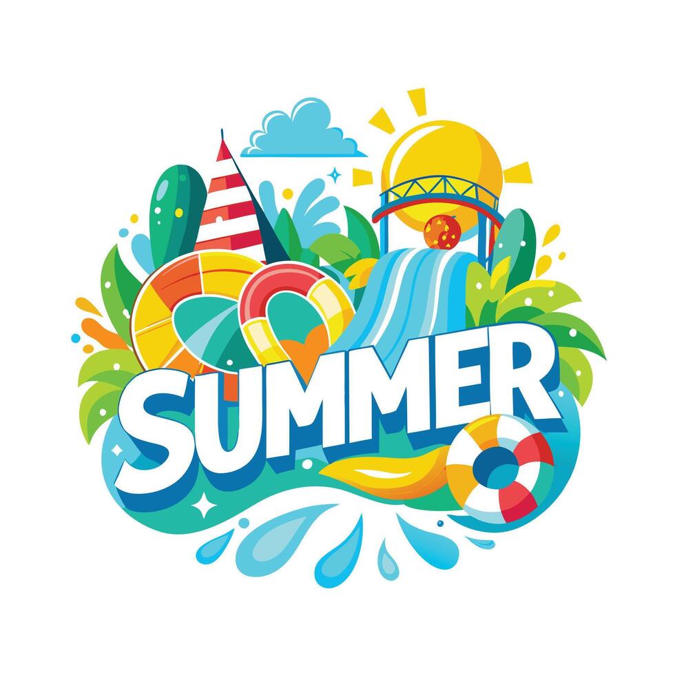 Summer holiday logo and t-shirt design template vector