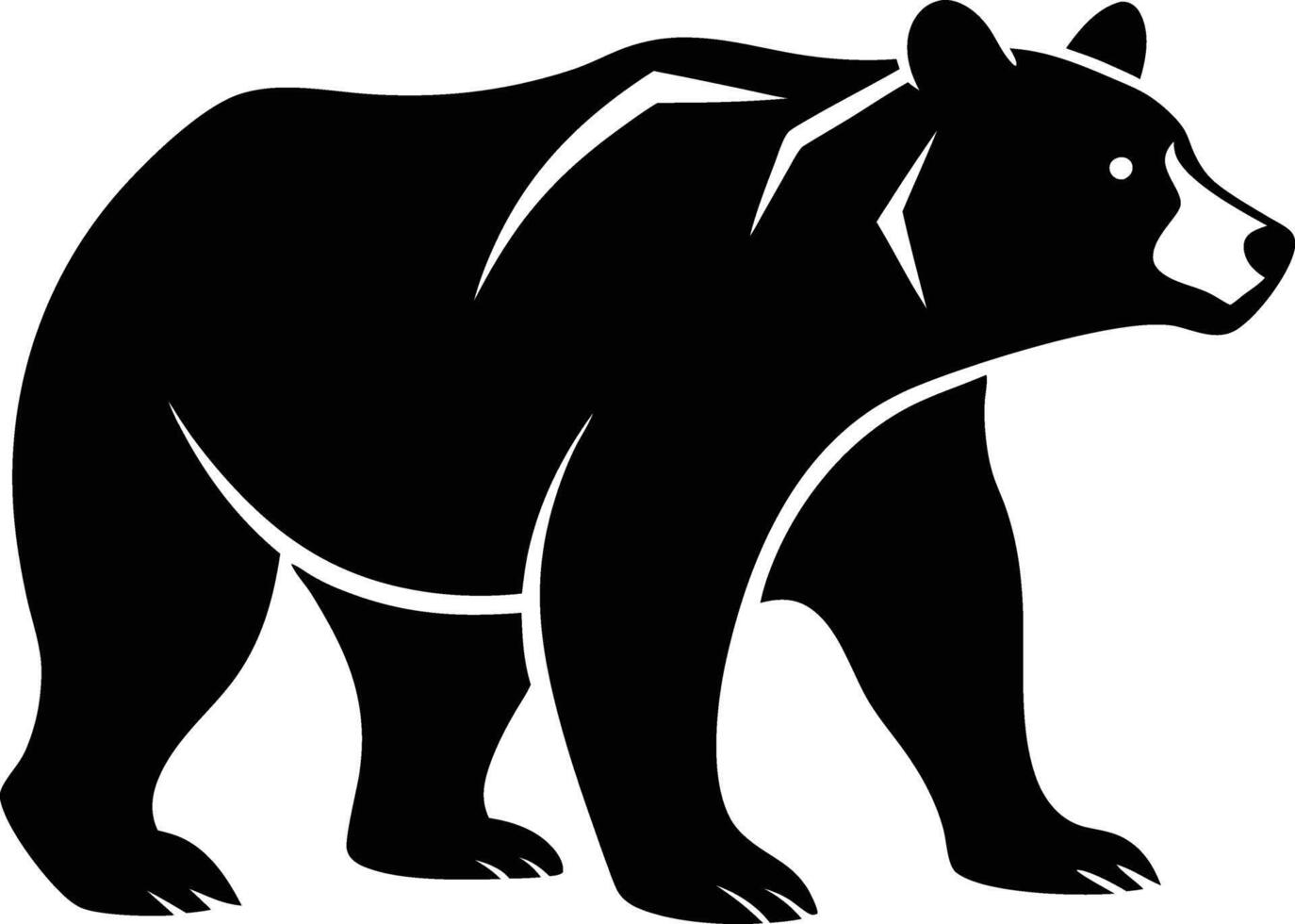 A black grizzly bear silhouette on a white background vector
