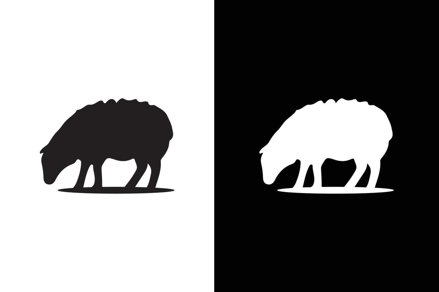 Sheep icon silhouette isolated on white black background vector