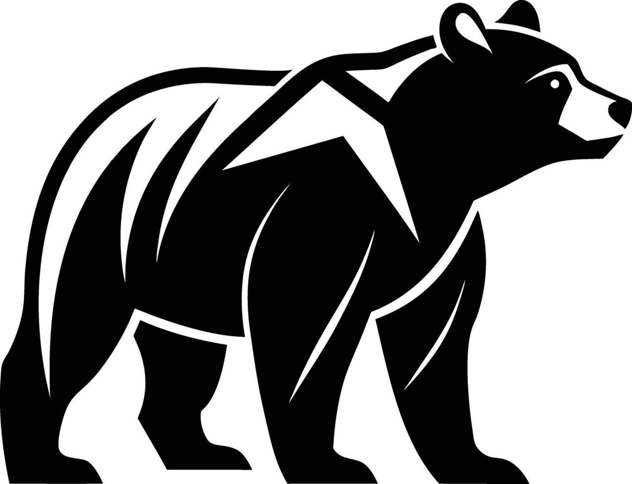 A black grizzly bear silhouette on a white background vector