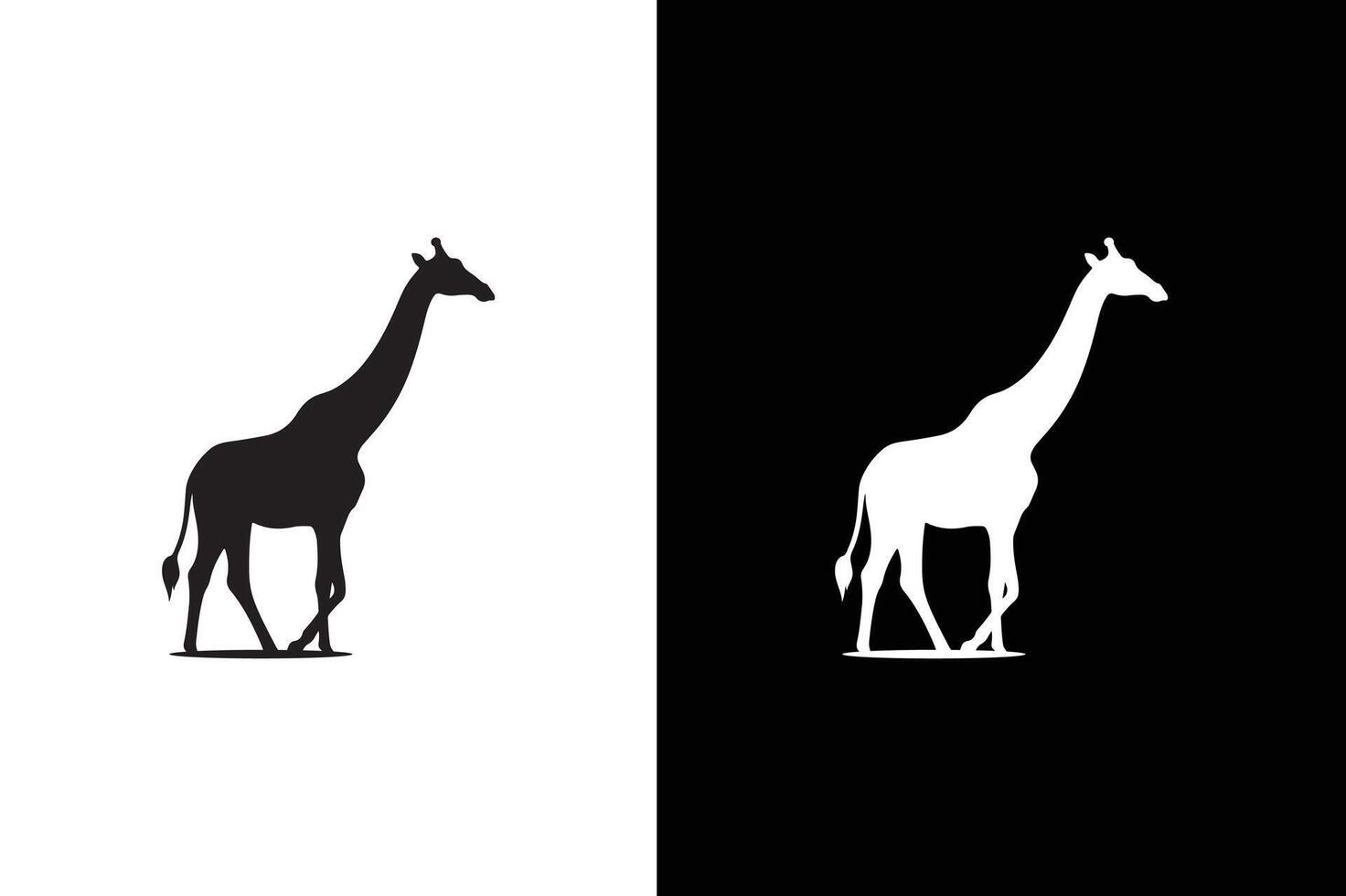 Giraffe illustration. Giraffe icon silhouette isolated on a white black vector