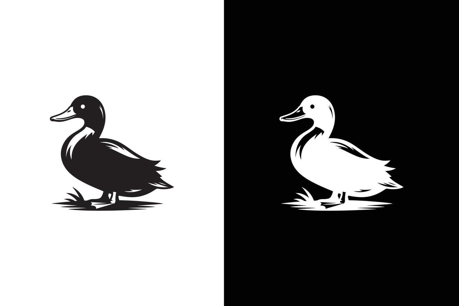 Black Duck icon illustration. simple duck icon design template . vector