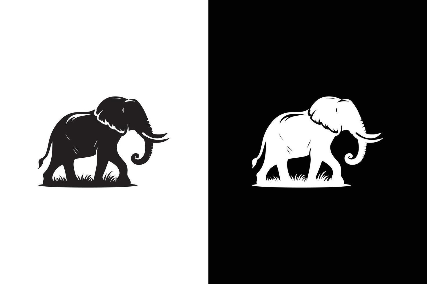 elephant wild animal icon , sign, symbol, logo, editable stroke, flat design style isolated on black white background. vector