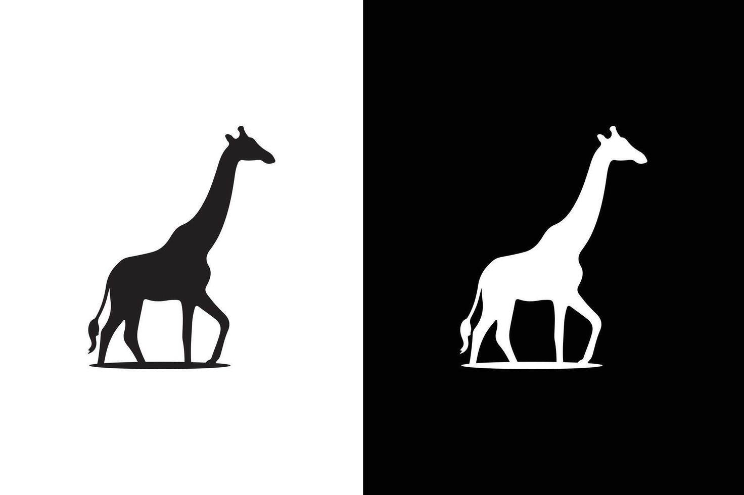 Giraffe illustration. Giraffe icon silhouette isolated on a white black background. vector