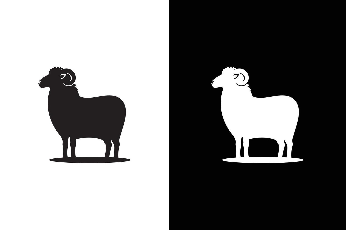 Sheep icon silhouette isolated on white black background. vector