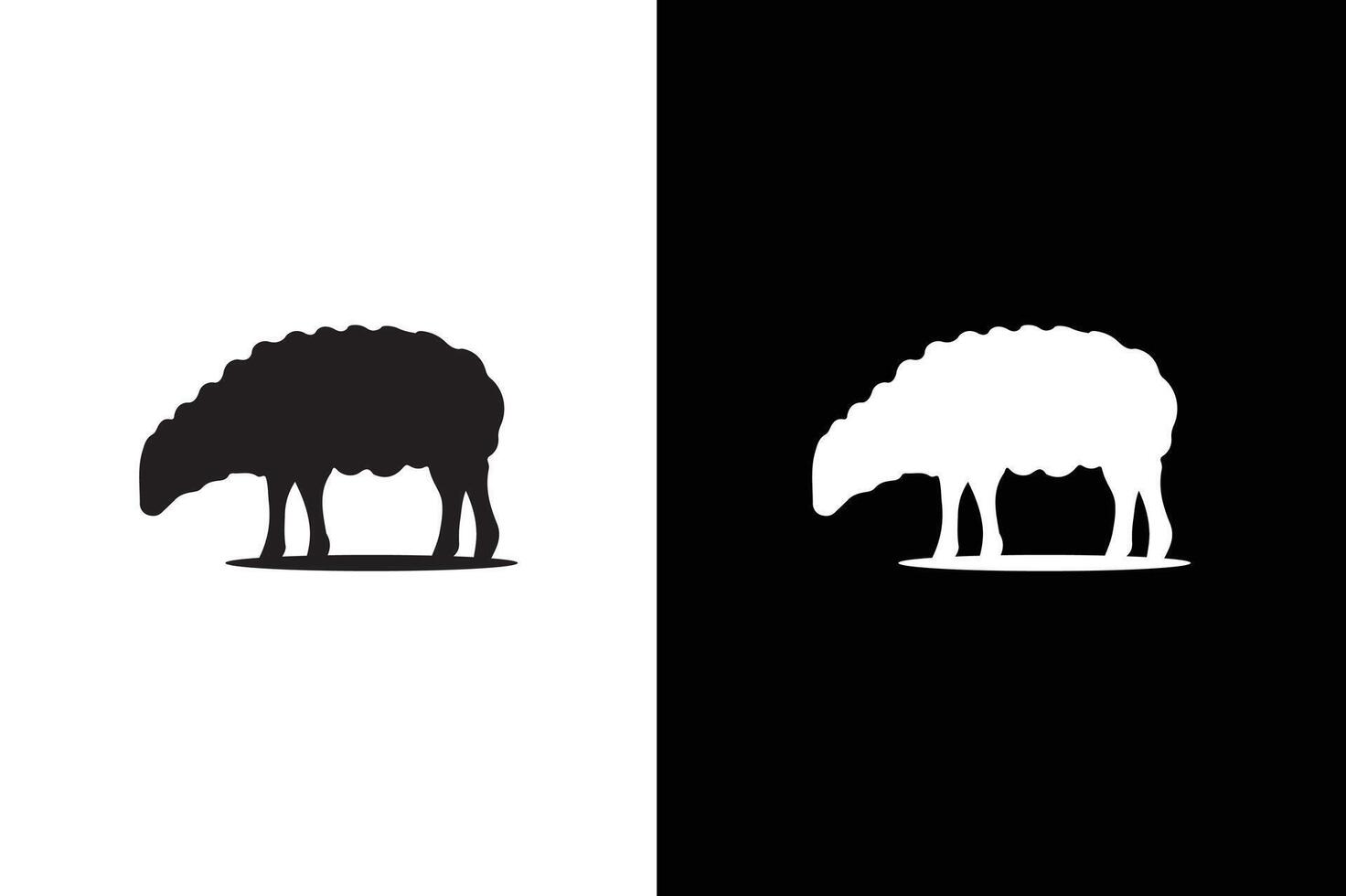 Modern lamb and sheep logo. Silhouette of sheep design illustration black vector
