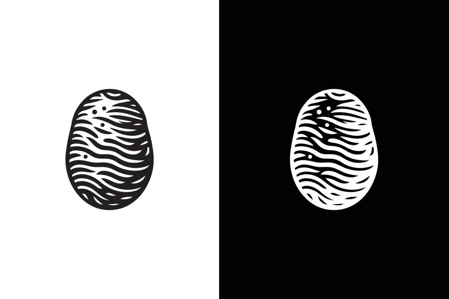 Potato icon silhouette. Vegetable food sign. Diet nutrition symbol white black vector