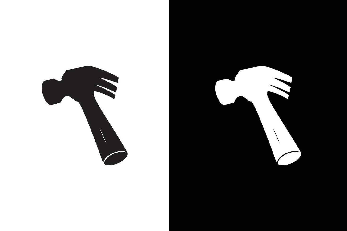 Hammer icon template black color editable. Hammer symbol Flat sign isolated on white black background. vector