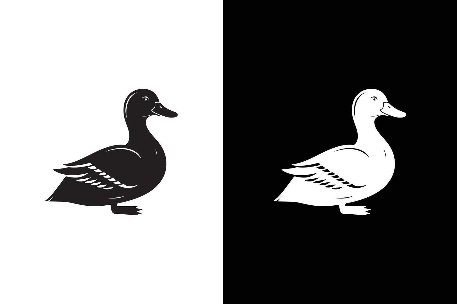 Black Duck icon illustration. simple duck icon design template black white background vector