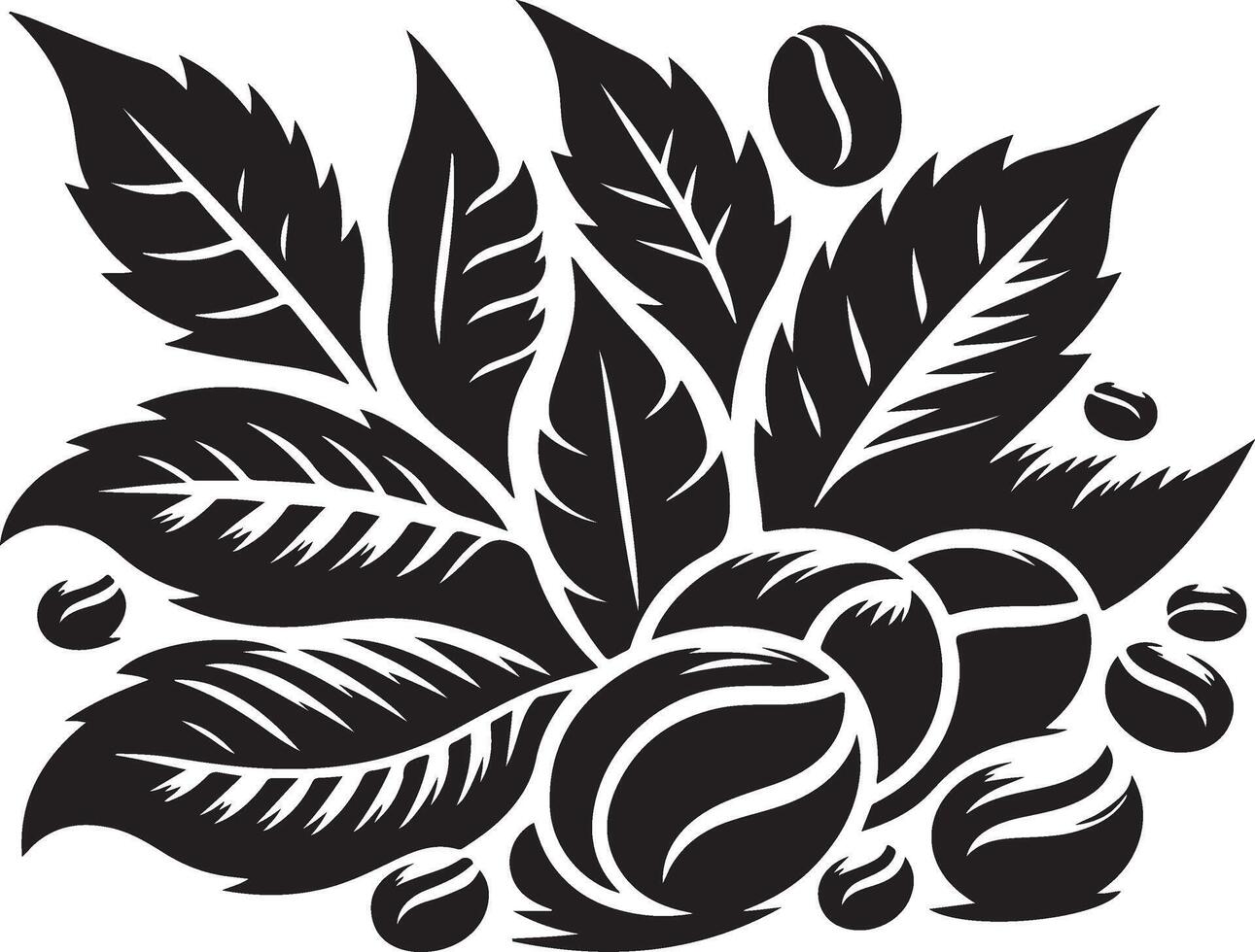 Coffee beans silhoutte vector
