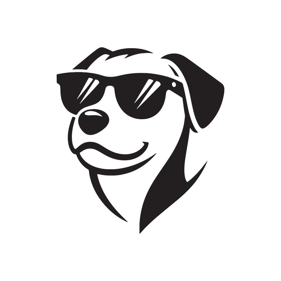 a dog wearing sunglasses silhouette vector