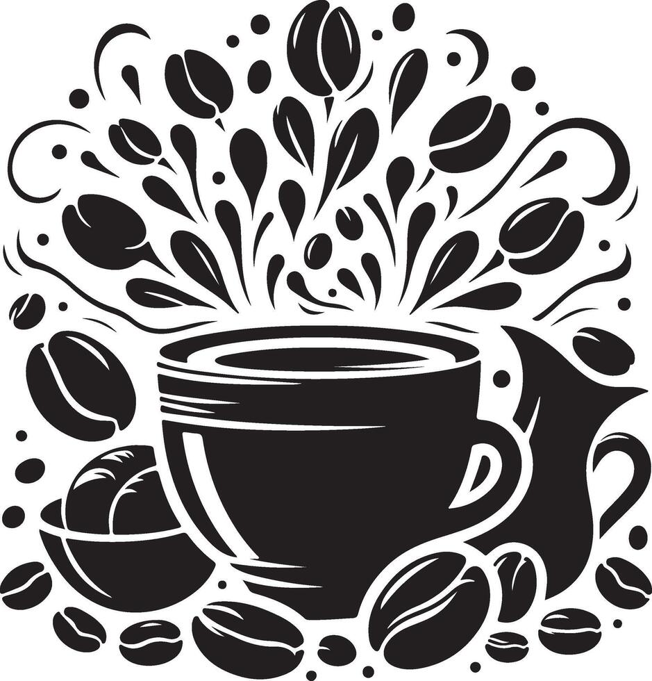 Coffee beans silhoutte vector
