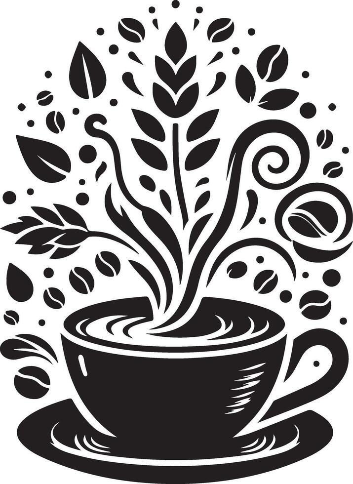 Coffee beans silhoutte vector