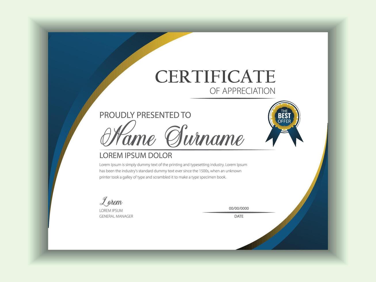 Creative Business, Training Achievement Certificate Template vector