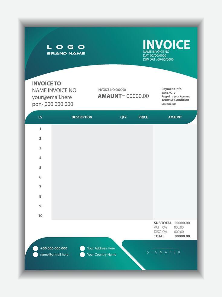 Gradient modern business letterhead template design vector