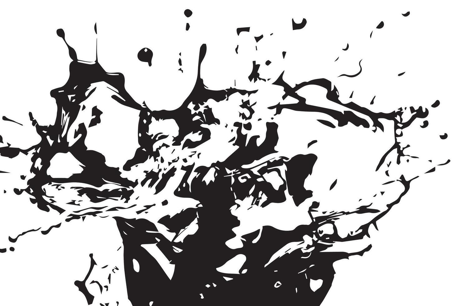Large colorful splash of paint that scatters in different directions. liquid explosion illustration, isolated on white background vector