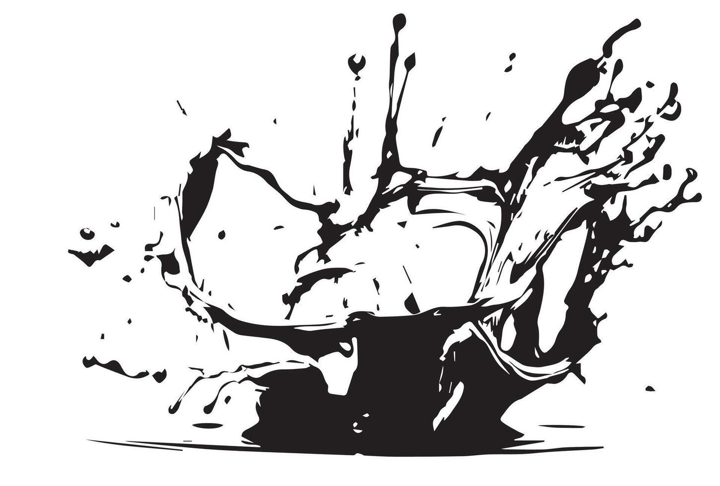 Large colorful splash of paint that scatters in different directions. liquid explosion illustration, isolated on white background vector