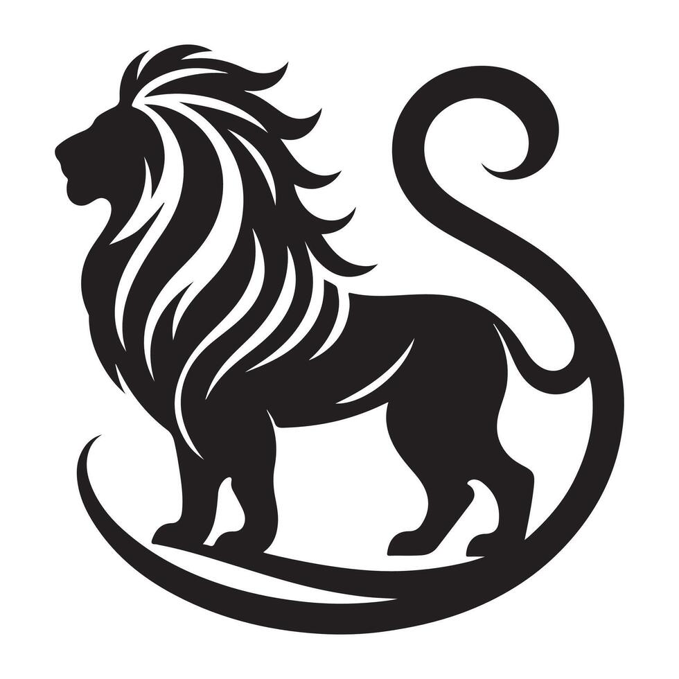 Lion silhouette icon illustration vector