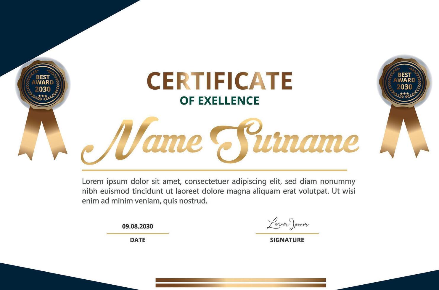 Corporate achievement diploma award certificate vector