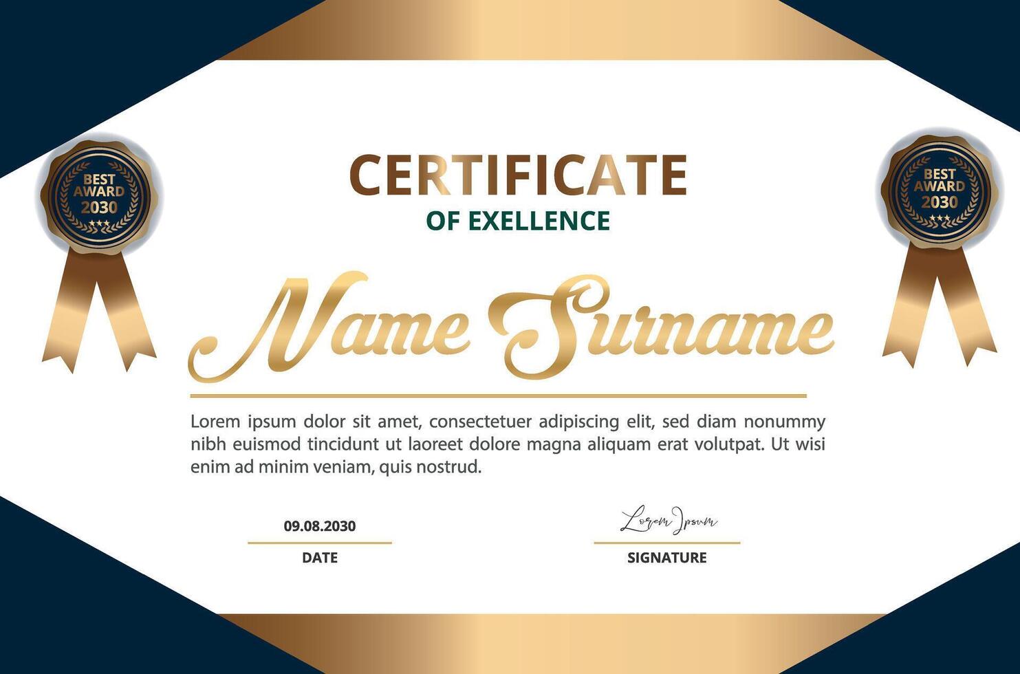 Corporate achievement diploma award certificate vector