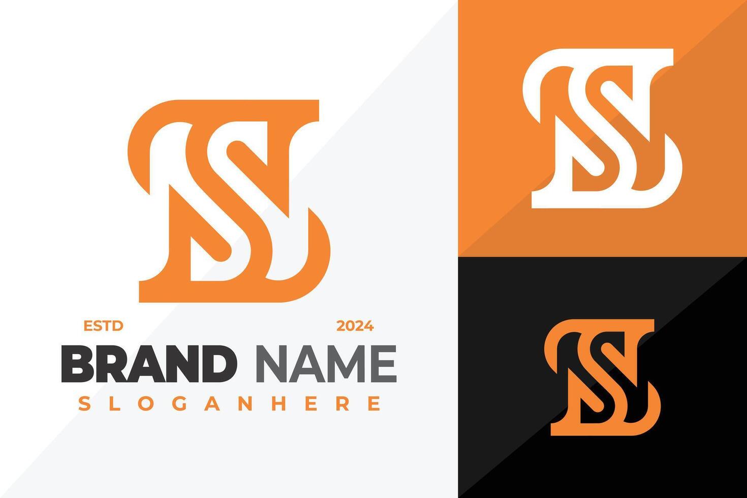 Letter Sn or Ns Monogram Logo design symbol icon illustration vector
