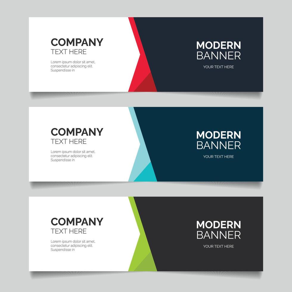 Geometric web business banner design template vector