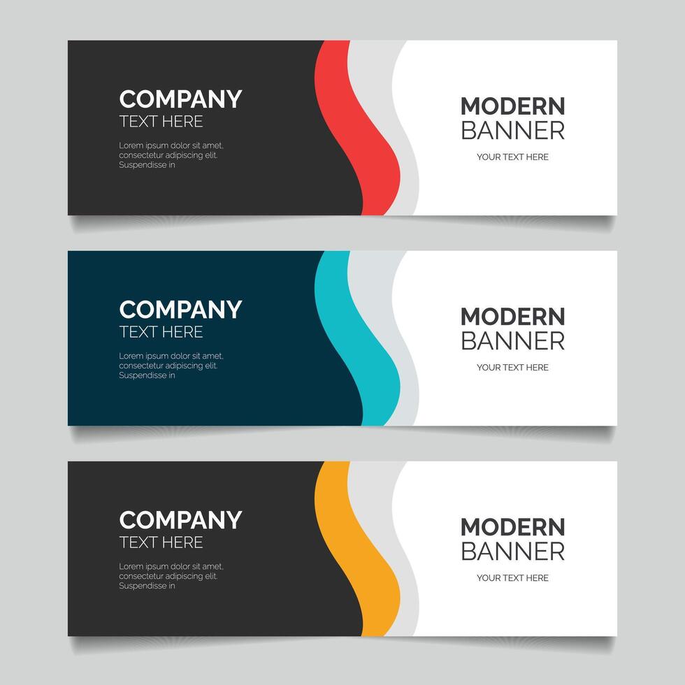 Abstract Banner Collection with Modern design Shapes vector