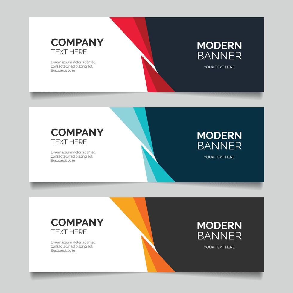 Geometric web business banner template design vector