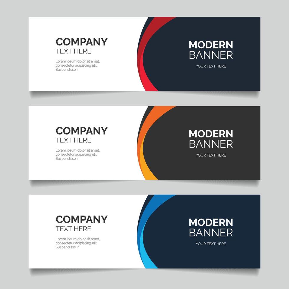 Abstract Banner Collection with Modern Shapes vector