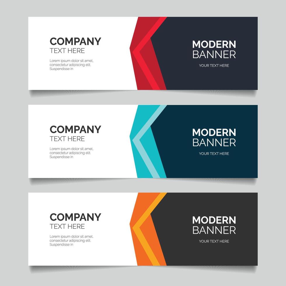 Abstract corporate business banner design template set vector