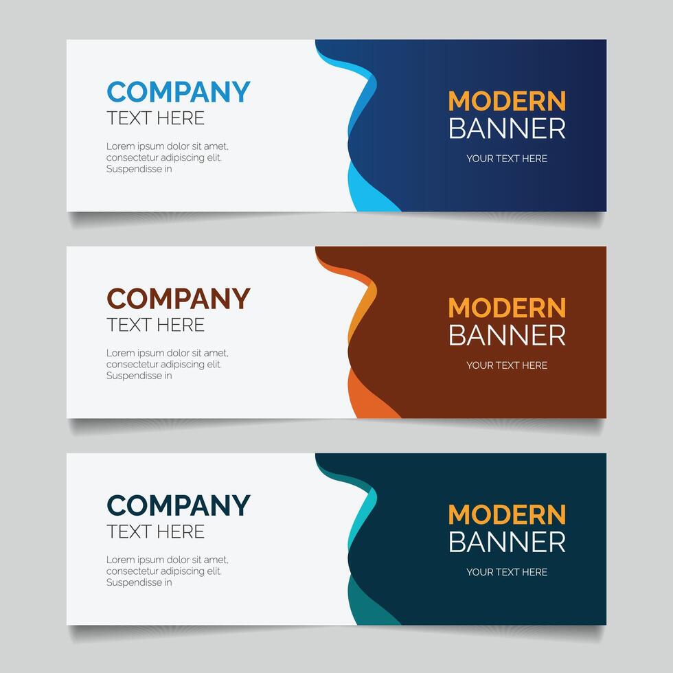 Modern banner collection with abstract vector