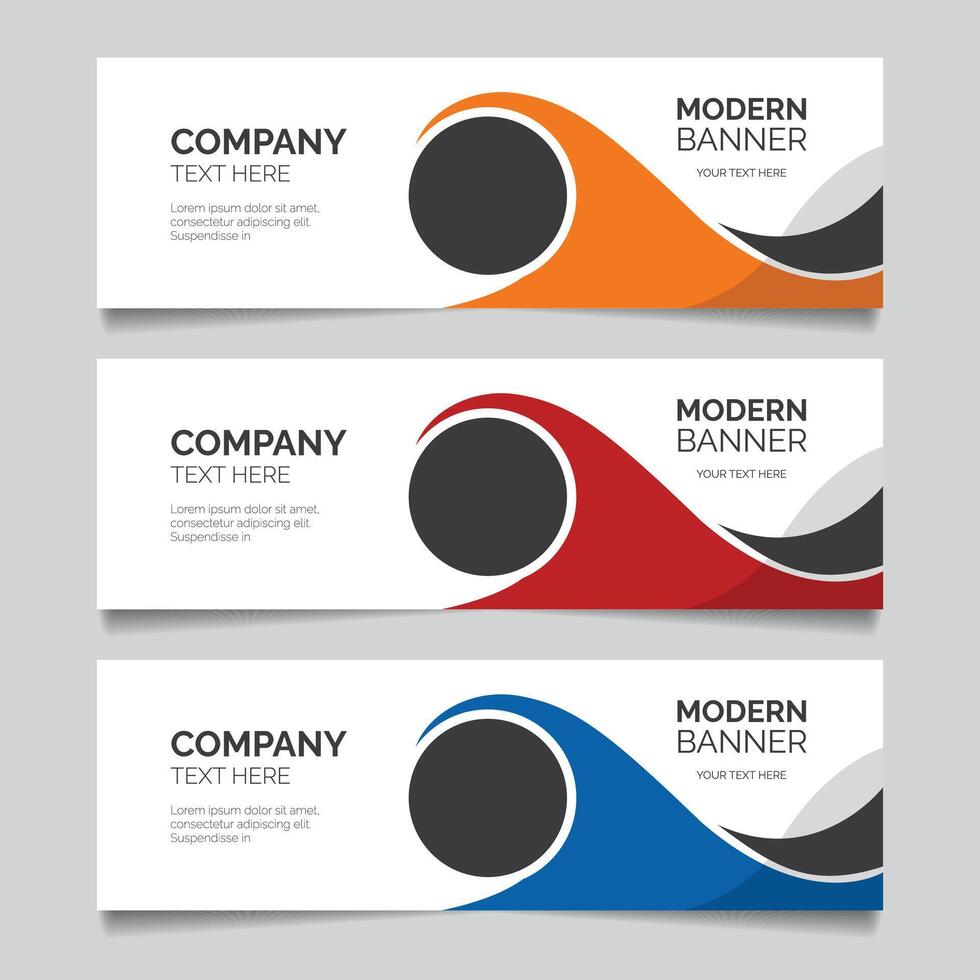 Abstract banner designs with wavy shapes vector
