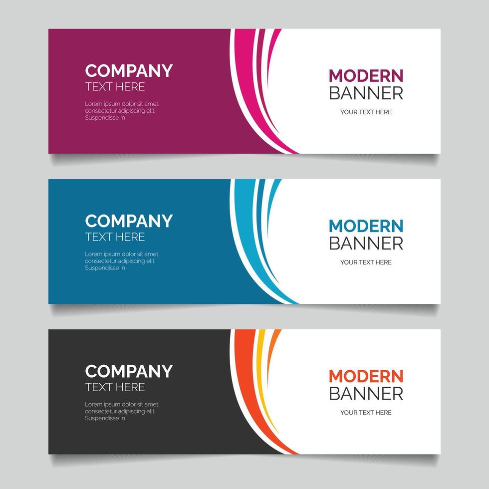 Banner abstract template designs for simple ads are very easy to use for companies or business vector