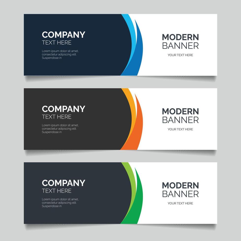Abstract horizontal banner template design vector
