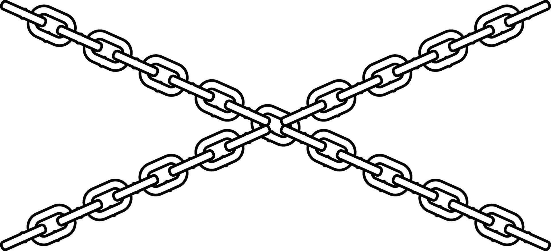 black silhouette of chain without background vector