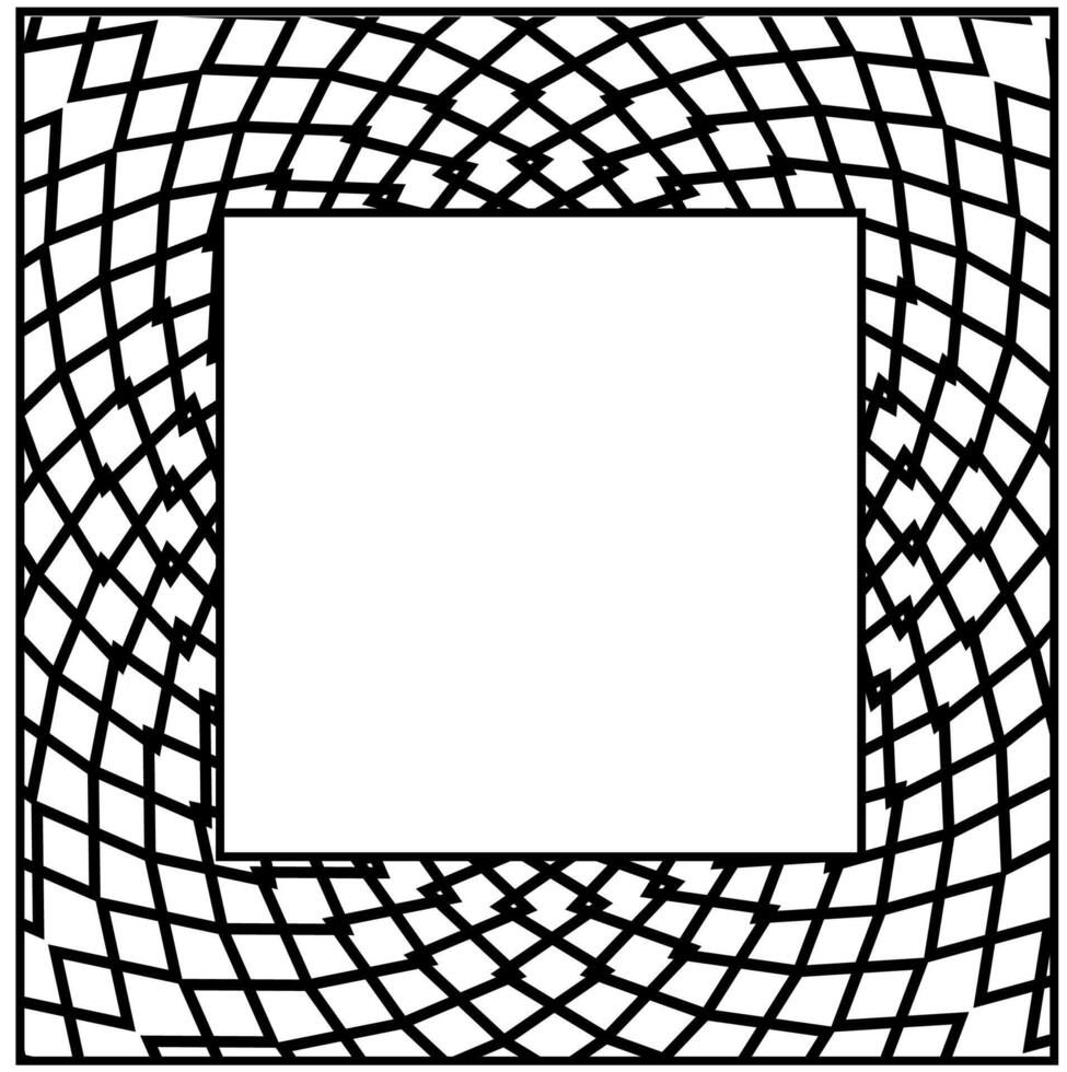 Square black frame with grid pattern vector