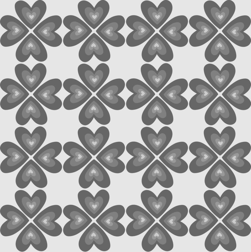 Floral Scandinavian pattern in the form of hearts on a gray background vector