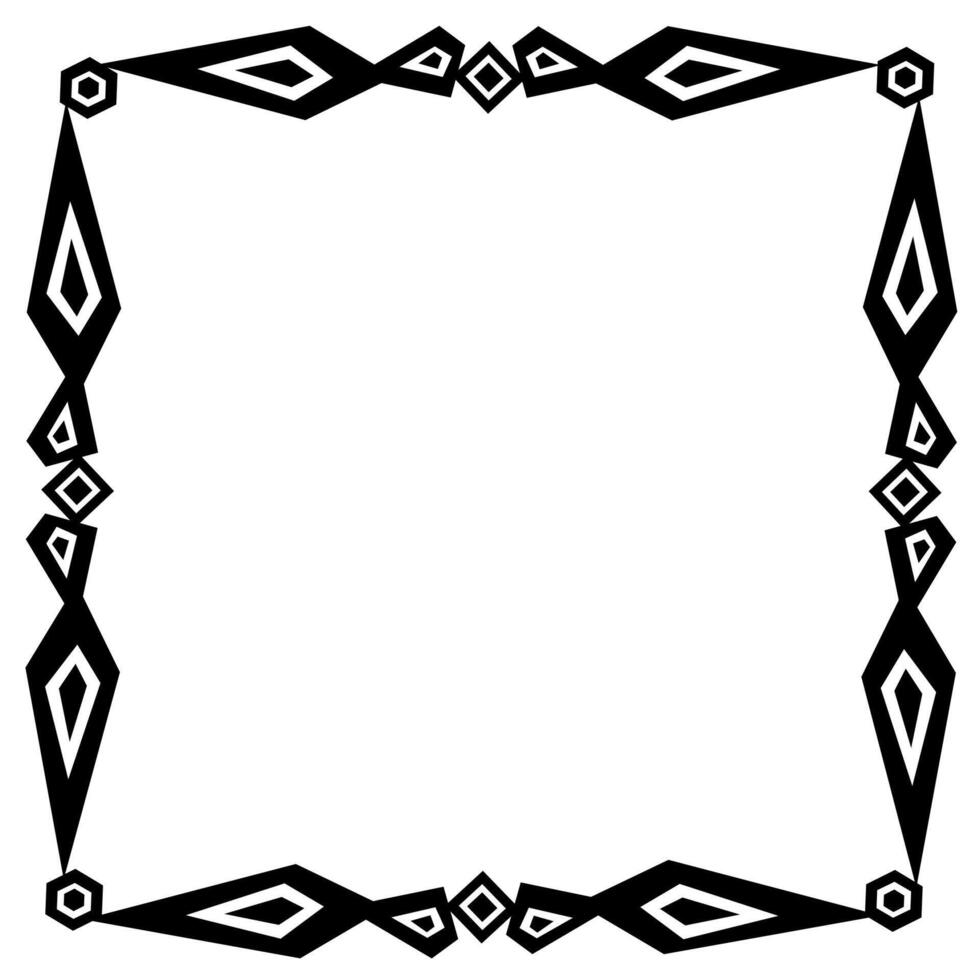 Black frame in the form of a pattern of geometric shapes on a white background vector