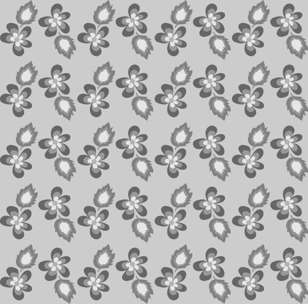 Floral Scandinavian pattern in the form of flowers and leaves on a gray background vector