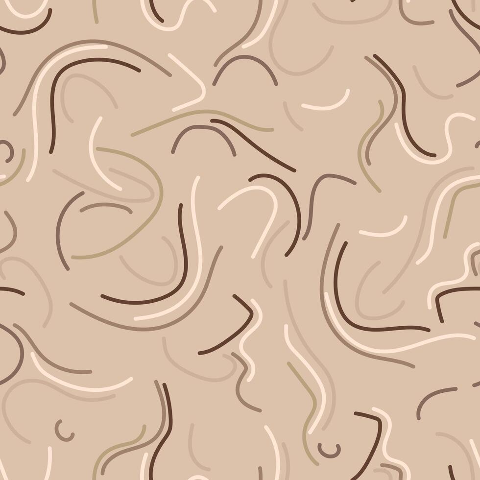 Seamless beige pattern with hand-drawn stripes. vector