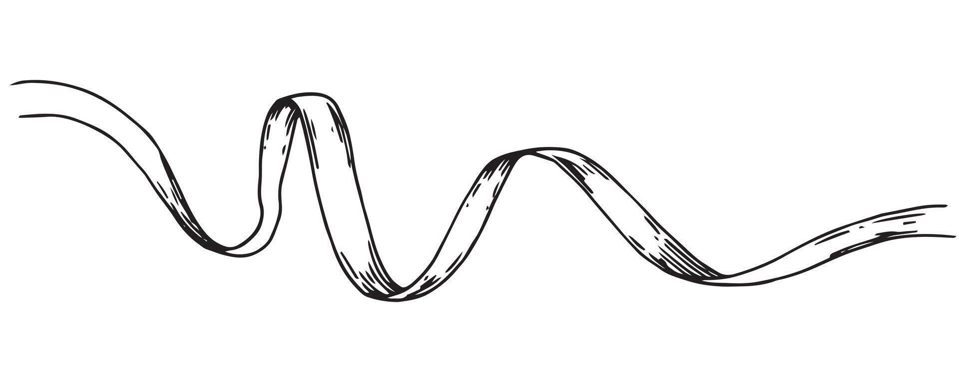 illustration in sketch style. silk ribbon. symbol of the fight against breast cancer, femininity vector