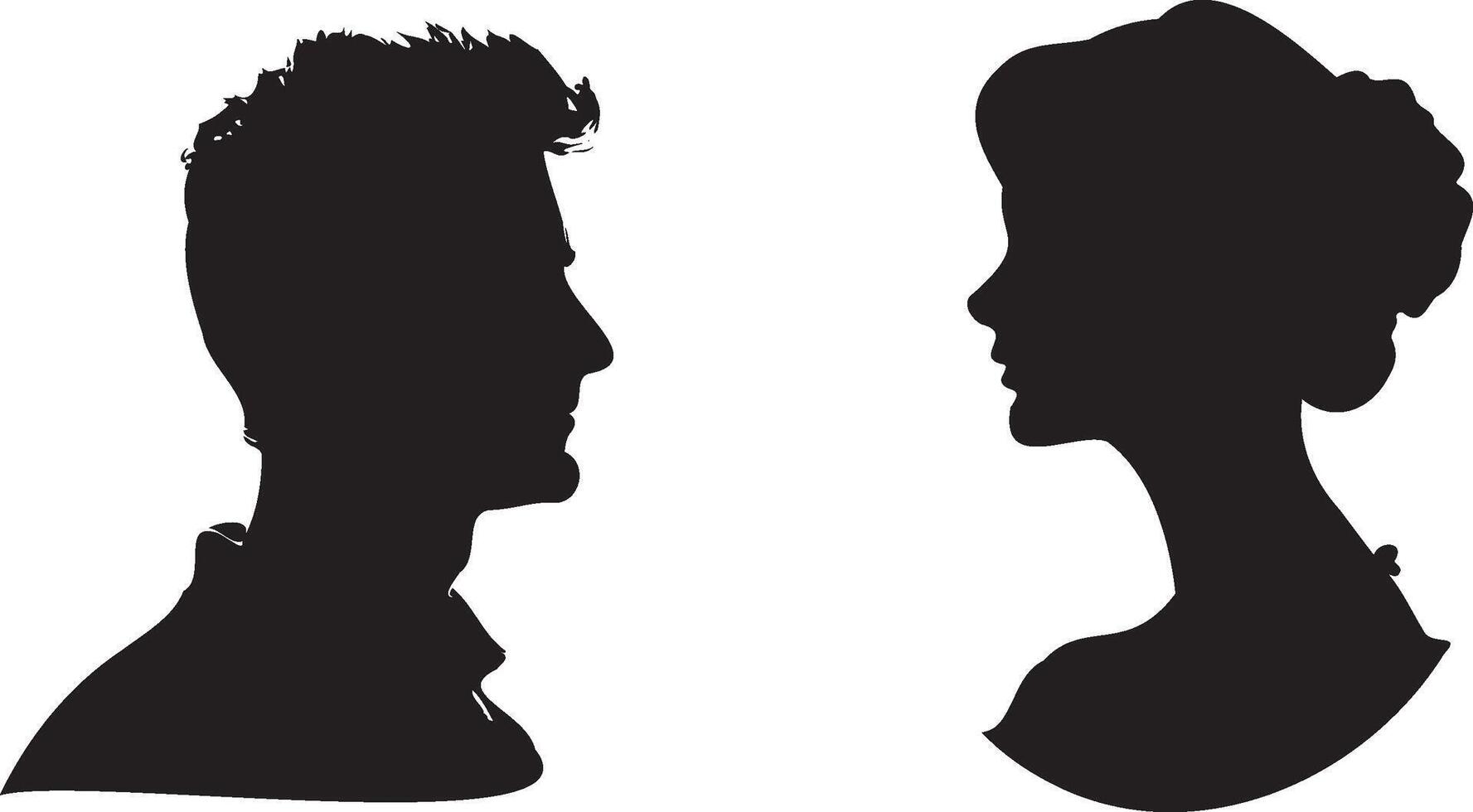 silhouette cameo man and woman vector