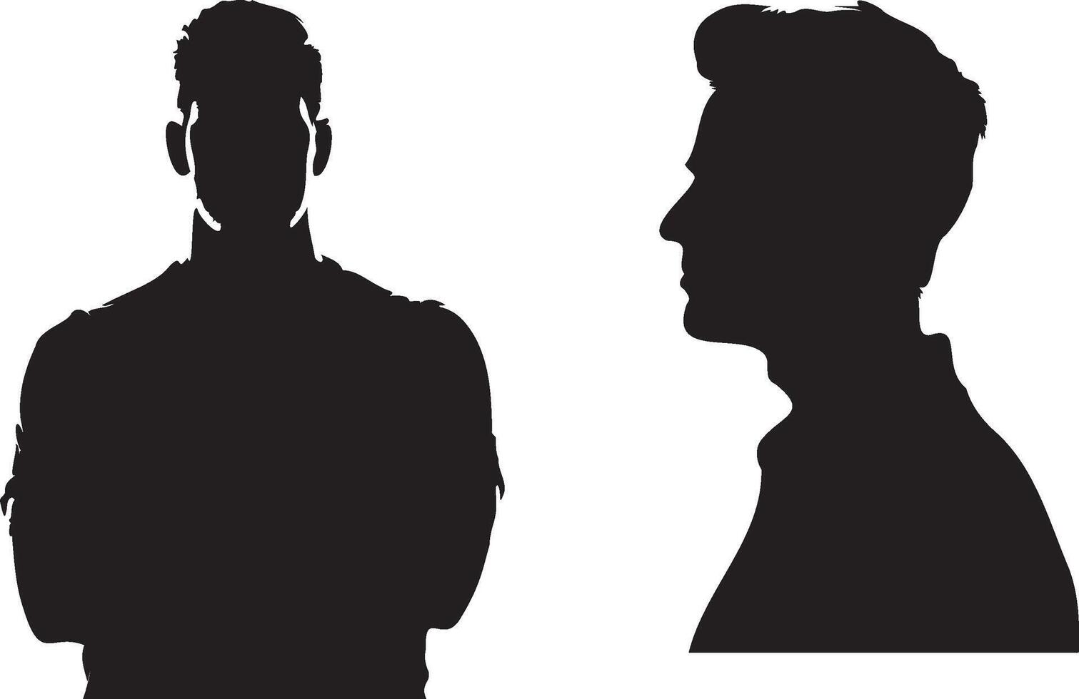 silhouette cameo man and woman vector